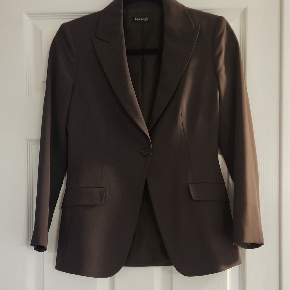 Tahari Women's Chocolate Brown Suit Jacket